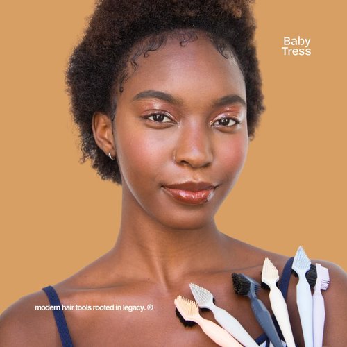 Baby Tress 3-in-1 Styling Tool: Double-Sided Hair Brush for Taming Flyaways, Brows, and Edges - Multi-Use Pointed End, Lilac