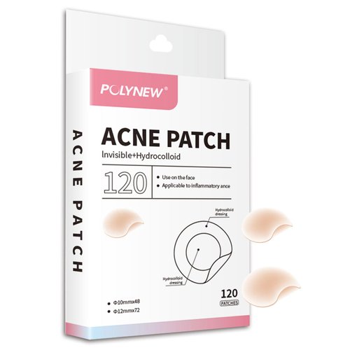 POLYNEW Acne Pimple Patches for Face (2 Sizes 120 Count), Invisible Hydrocolloid Acne Pimple Patches, Acne Dots, Acne Spot Treatment, Pimple Stickers, Pimple Patches