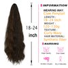 OMGREAT 18 Inch Curly Ponytail Extensions Claw Clip in Ponytail Fluffy Synthetic Natural Soft Wave Pony Tails Extensions Wrap Around Ponytail Hair Pieces for Women (Dark Brown Mix Light Auburn)