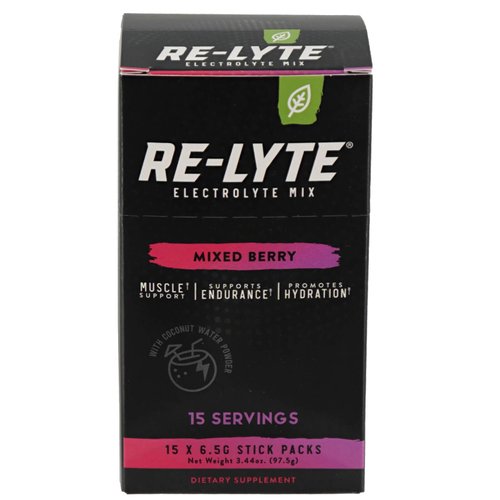 RELYTE Re-lyte Electrolyte Drink Mix Mixed Berry 15 Servings Packets 3.44 oz