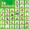 Hebayy Memory Matching Game, 72 PCS Animals Matching Cards for Toddlers 36 Designs Memory Cards Educational Learning Toys for Preschool 4 5 6 Years Old