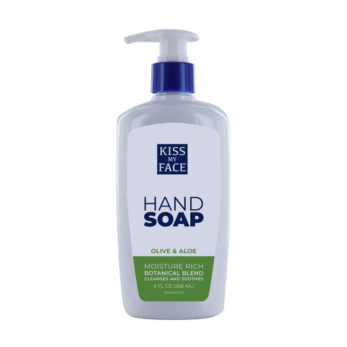 Kiss My Face Moisture Liquid Hand Soap ? Vegan and Cruelty Free Hand Wash Soap ? 9 fl oz Bottle with Pump Dispenser (Olive and Aloe, Pack of 1)