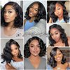 IJFMMEL Bob Wig Human Hair 13x6 Body Wave HD Lace Front Wigs Human Hair Body Wave Lace Frontal Glueless Wigs Human Hair Pre Plucked With Baby Hair Short Bob Wigs for Black Women Human Hair 14 Inch