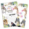 Calling All Party Animals Safari Style Fill-In Birthday Invites(4"x6"), Jungle Animals Birthday Invitations with Envelopes(20-Pack), Birthday Party Supplies for Boys & Girls, Teen, Kids-A01