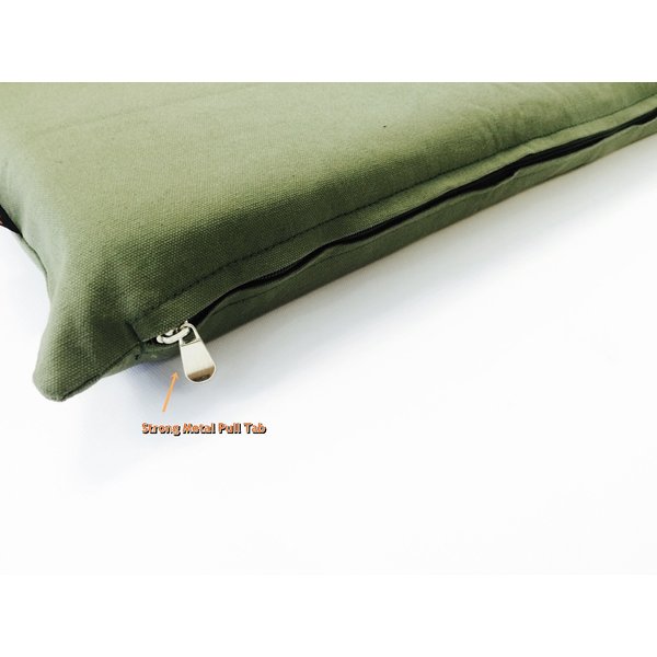 Luxurious Comfort Solid Pad Memory Foam Pet Dog Bed with Inner Waterproof Case and External Cover for Small and Medium Dogs + Free 2nd Cover (Complete Bed - 34"x27"x3", Canvas - Green)