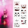 Halloween Tattoos Stickers Zombie Makeup Kit Waterproof Blood Chucky Scars Tattoos for Women Girls Party Decorations 9 Sheets