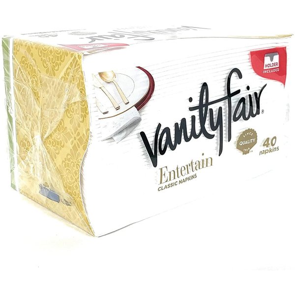 Vanity Fair Impressions Dinner Napkins, 3-Ply, 40 ct (Pack of 2), 2 pack, White