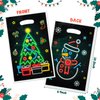 ANGOLIO 50Pcs Christmas Glow in the Dark Favors Bags Print Christmas Tree Snowman Candy Treat Bags with Handles Plastic Gifts Snack Bags Party Favor Supplies Back to School for Kids