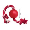 KONG Ball with Rope - Dog Fetch Toy with Rope for Easy Throwing - Durable Dog Ball Toy for Tug, Playtime & More - Natural Rubber Ball Rope Toy for Dogs - Red, For Small Dogs