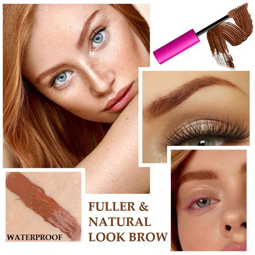 Jutqut Waterproof Tinted Brow Gel Kit- 1 Tinted Thickening Eyebrow Gel & 1 Clear Setting Brow Glue, Extreme Hold, Brow Fast Sculpt, Waterproof, Transfer-proof, with 1 Brow Razor & 1 Brush #04