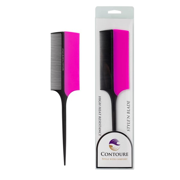 STYLE’nBLADE Professional Hair Styling Comb with Silicone Heat Shield Guard Protection/High Heat Resistance/Reduce Scalp Head Finger Burns from Curling Irons and Hot Hair Appliances