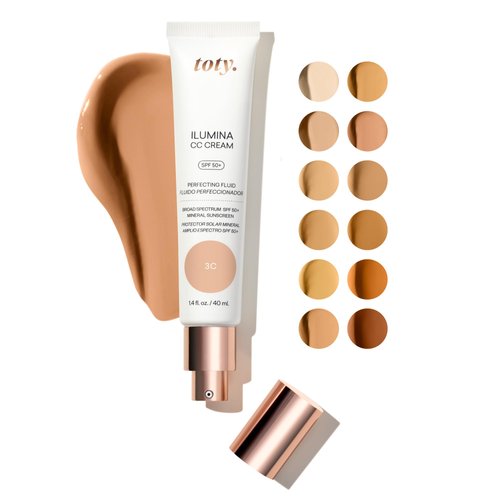 toty. - Ilumina CC Cream SPF 50+, 100% Mineral Color Correcting Cream - Medium Coverage Foundation & Broad Spectrum Sunscreen for Face - Non Comedogenic - by Sofia Vergara - 1.4 fl oz 3C PEBBLE BEIGE