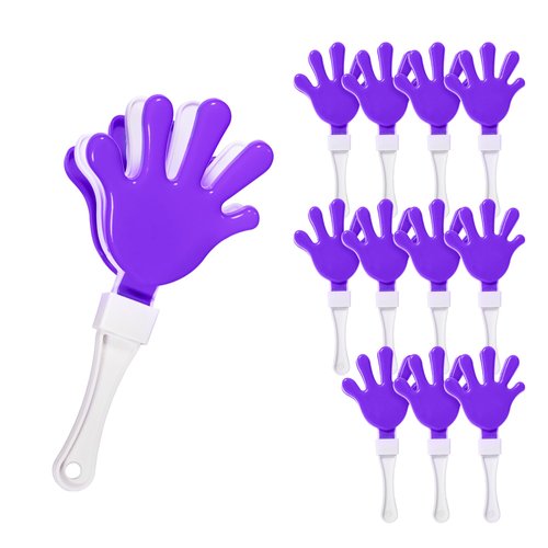 Windy City Novelties 12-Pack Purple & White 7" Inch Mini Hand Clappers Noisemakers in Bulk