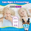Kids Magnesium Glycinate Liquid Drops with Omega-3, Ashwagandha, Vitamin B6, D3, K2, Calcium & Chamomile - Magnesium Drops for Kids Sleep, Calm, Focus, Brain & Mood - Grape Flavor