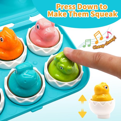 MOONTOY Toddler Dinosaur Eggs Toys for 1 2 3 Year Old Boy Girl Gift Shape Sorter for Toddlers 1-3 Matching Eggs Baby Puzzle 6-12 12-18 Months Educational Color Sorting Sensory Play Montessori Learning