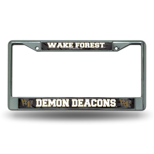 Rico Industries NCAA Wake Forest Demon Deacons Standard Chrome License Plate Frame , 6 x 12.25"