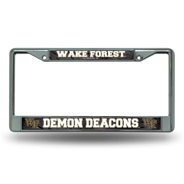 Rico Industries NCAA Wake Forest Demon Deacons Standard Chrome License Plate Frame , 6 x 12.25"