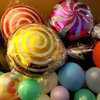 Sweet Candy Balloon Set Candies Theme Swirl Helium Mylar Foil Balloons Party Birthday Decor Supplies Round Daughters 12 Pcs Christmas