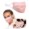 KARIZMA Beverly Hills Silk Face Mask. Pink Fashionable Designer Face Mask for Women. Washable Fabric Face Mask Reusable Facemask. 19 Momme Mulberry Silk Mask - Luxury Fashion Masks for Women
