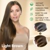 3-in-1 Hair Dye Shampoo Light Brown, Argan Oil Hair Color Shampoo for Gray Hair, Brown Instant Dye Shampoo for Women & Men, Natural Plant Hair Dye Kit Colors Hair in Minutes, Long-Lasting, Easy to Use