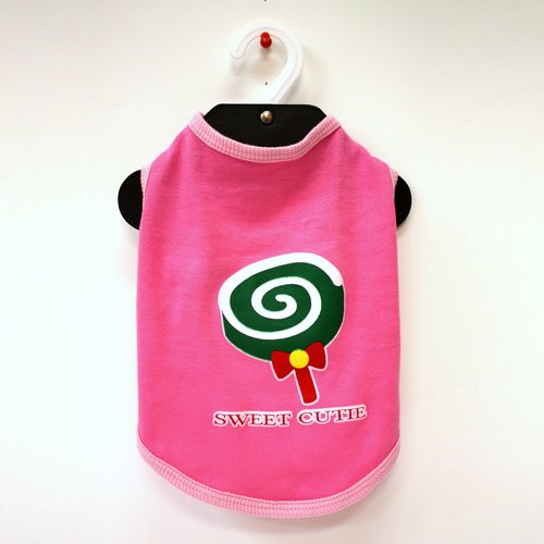 Alphadog Series Sweet Cutie Candy Printed Tank top T-Shirt for Your Dog or Cat (XXL, Pink)