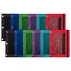 Better Office Products 3 Ring Pencil Pouch, 12 Pack, with Mesh Window, 2 Compartments, Assorted Colors