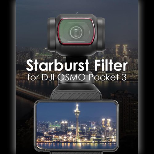 CAPART Star Sross Filter for DJI OSMO Pocket 3, Light Star Lens Filter Magnetic Mounting Aluminum Frame Multi Coated HD Optical Glass (Starburst)