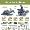 XDUOYJOY Military Fighter Jet Toys, Army Airplane Toys with 7 Vehicles Trucks Helicopter Army Men, Decorate & Launch The Missile, Birthday for Boys Girls