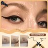 1 Pcs Microblading Eyebrow Pencil 2-in-1 Dual-ended Eyebrow Pen 3-Prong Micro-Fork Tip Applicator & Precision Brush Tip Brow Pencil Waterproof Stay on All-day Makeup for Natural Eyebrow, Black