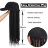 Yunkang Baseball Cap Wig Box Braid Hair Extensions with Hat Black Color Hat Wig with 18inch Long Braided Hair for Women Girls(Black cap 1B)