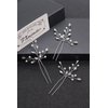 fxmimior Bridal Hair Accessories Pearl Crystal Hair Pins Hair Clips Bobby Pin Wedding Party Evening Headpiece Head Wear (pack of 3) (silver)