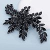 Chargances Bridal Black Flower Crystal Hair Comb Wedding Rhinestone Hair Side Combs Vintage Headpiece Bridesmaids Hair Accessories for Women