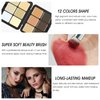 LSxia 12 Colors Cream [Contour+Concealer] Makeup Palette for Cheeks - Multi-functional Makeup Palette with Brush, Natural Matte Long Wearing, Waterproof Blendable Face Makeup Palette (#03)