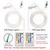 GLPE LED Rope Lights with USB Powered, 2 Pack X 33Ft 100 LED String Lights Indoor Outdoor with Remote,16 Color Changing Fairy Tube Lights for Bedroom Garden Party Wedding Christmas