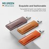 MR.GREEN Ultra Thin Nail Clippers German Precision Manufacturing Technology Nail Cutters with Cow Leather Cover Superior Texture (Dark Brown)