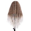 Blonde Curly Wigs For Women Kinky Curly Wig Synthetic Long Ombre Blonde Deep Wave Wigs Afro Wig Blonde To White Color Middle Part Natural Hair Wigs For African American Women Replacement Wigs Daily Wear (27/613,28inch)