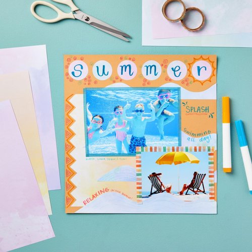 Paper Junkie 96 Sheets Decorative Watercolored Printer Paper 8.5 x 11 in - Letter Size Double Sided Pastel Stationery Cardstock for Scrapbook