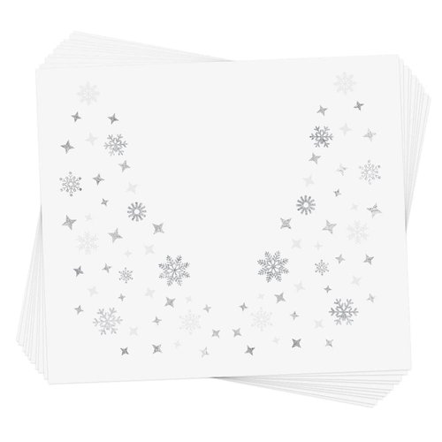 SNOWFLAKE EYE JEWEL set of 10 premium waterproof metallic silver and white snowflake temporary je...