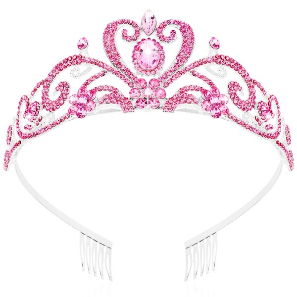 SuPoo Princess Crown Wedding Tiaras and Crowns for Women Girls Queen Birthday Crown with Combs Crystal Rhinestone Tiara Headband Prom Headpieces Cosplay Hair Accessories for Halloween