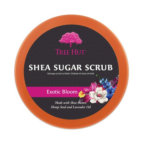 Tree Hut Exotic Bloom Shea Sugar Scrub | Exfoliating Body Scrub Removes Dead, Dry Skin for a Soft & Hydrated Feel | Nourishing Essential Body Care | 18 fl oz.