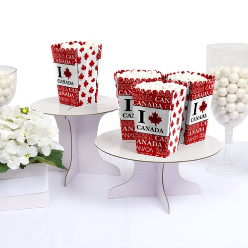 Canada Day - Canadian Party Favor Popcorn Treat Boxes - Set of 12