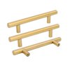 Goldenwarm Pack of 15 Brushed Brass Cabinet Handles Dresser Pulls Gold 96mm Bar Handles for Kitchen Cupboard - LS201GD96 Modern Furniture Hardware Bedroom Closet Door Pulls, 3-3/4'' Hole Centers