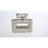 Generic Tiny small textured silver tone rectangle metal hair claw clip