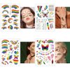 LGBT Rainbow Tattoos Set Gay Pride Temporary Tattoo Stickers with Colorful Butterfly Star Flowers Flag Design Body Art Fake Paint Water Transfer for Festival Parades or Party Celebrations(9 Sheets)