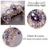 Yfe Wedding Bridal Crown Purple Retro Vintage Crowns and Tiaras for Women and Girls Prom Costume Headband