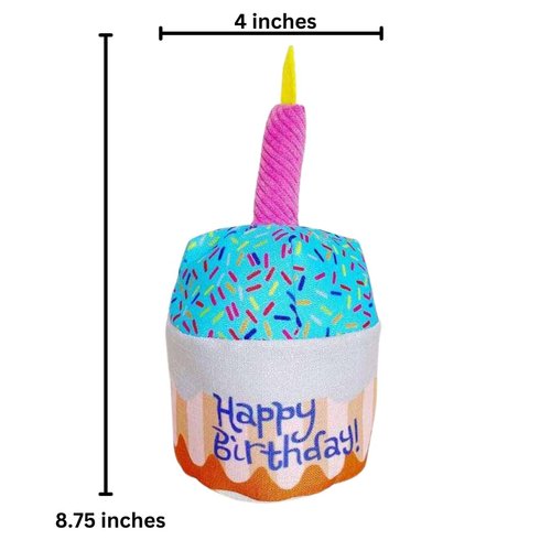 ROYALTY ESSENTIALS Pet Dog Birthday Cake Cupcake Plush Squeaker Toy Dog Cat Supplies Gifts Gift (Birthday Cake)