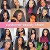 Kinky Straight Clip Ins Hair Extensions Natural Black for Black Women Full Head Yaki Kinky Straight Synthetic Hair 4Pcs 11 Clips 150g/Set (20 inch)