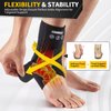 CAMBIVO Ankle Brace for Sprained Ankle, Adjustable Ankle Support with Compression Strap for Women & Men, Lace up Ankle Stabilizer for Achilles Tendonitis, Injury Recovery (Medium - Right)