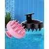 YQBOOM Scalp Massager Hair Growth 2 Pcs Soft Silicone Bristles Scalp Scrubber Hair Shampoo Brush for Wet Dry Hair Ladies Men Black Pink
