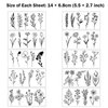 CARGEN Black Flower Branch Temporary Tattoos - 10 Sheets 44 Design Flower Floral Bouquet Plant Tulip Sunflower Lavender Sweet Pea Larkspur Sticker Temporary Tattoo Fake Tattoo for Women Girls Body
